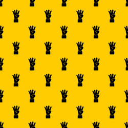 Hand showing number four pattern vector