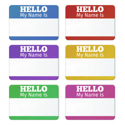 Introduction Cards & Labels - Hello My Name Is vector image