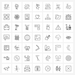 isolated symbols set 49 simple line icons vector image