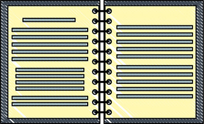 notebook open isolated scribble vector image