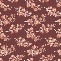 seamless pattern with blooming magnolia buds vector