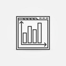 web page with bar chart linear concept icon vector