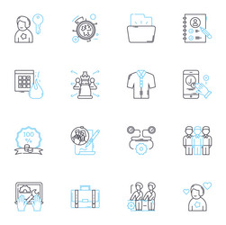 writing composing linear icons set creativity vector