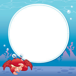 Crab with white blank vector