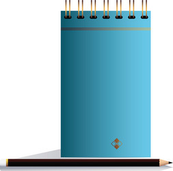 notebook blue with pencil in image corporation vector image