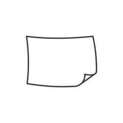 notepaper sheet of paper with curved corner card vector image