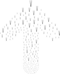 upwards pointer arrow shape with tweezers vector image