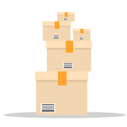 a pile boxes stack cardboard with different vector image