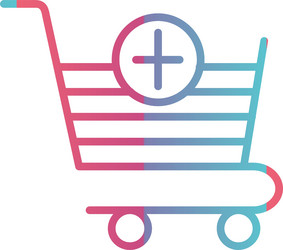 add to cart line gradient design vector image