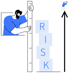 measuring and evaluating risk using growth arrows vector image