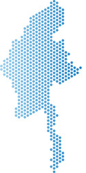 myanmar map hexagon scheme vector image