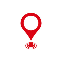 red location pin with circular design symbolizing vector image