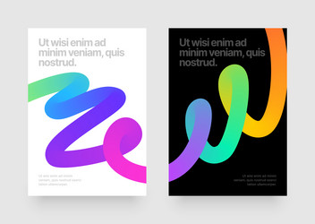 template with colorful gradient squiggles shapes vector image