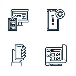 user experience line icons linear set quality vector image