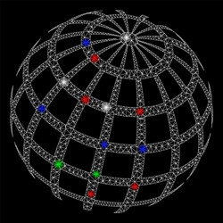 bright mesh carcass abstract sphere grid vector image