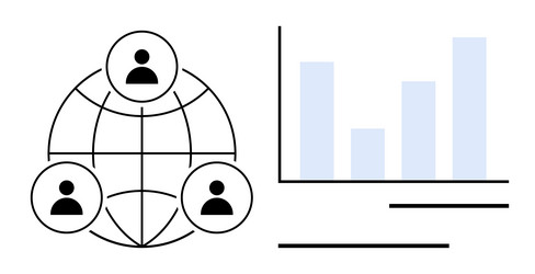 global team connection and data analysis vector image
