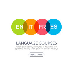 Language learn banner design vector