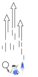 robot analyzing growth with magnifier dollar vector image