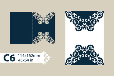 template envelope with carved openwork pattern vector image