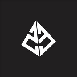 Ze logo monogram with ribbon style design Vector Image