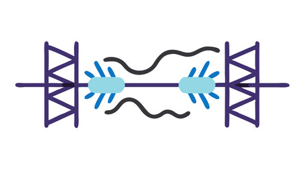 abstract data flow network connection technology vector image