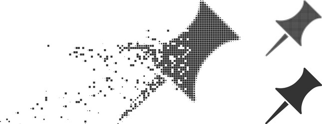 dissolving pixel halftone pin icon vector image