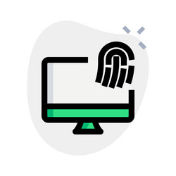 fingerprint lock system installed in desktop vector image