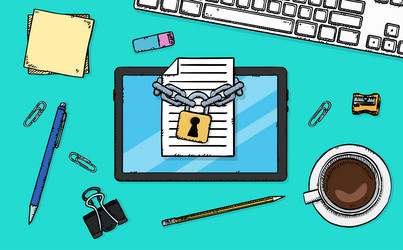 Secure Document Tablet vector image