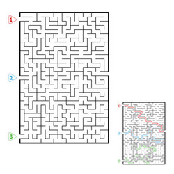 abstract rectangular large maze game for kids vector image