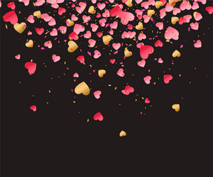 Love valentine day background with red hearts vector