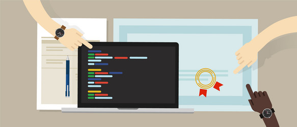 Programming Skill Certificate vector image
