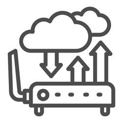 Router with wifi clouds line icon smart home vector