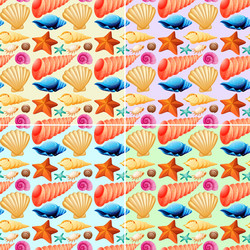seamless background with shells and starfish vector image