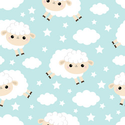 seamless pattern cloud star in sky jumping vector