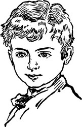 a face of young boy vintage engraving vector