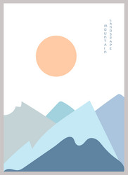 Abstract mountain landscape poster geometric vector