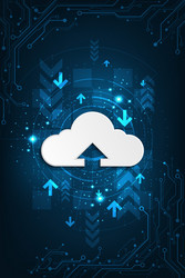 cloud for uploading data vector image