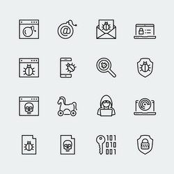 computer virus digital protection and hacker vector image