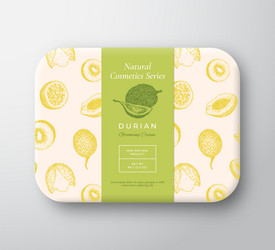 durian bath cosmetics package box abstract vector