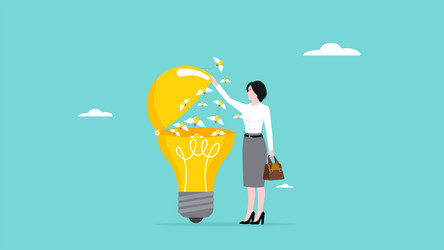 idea generation process of developing ideas vector image