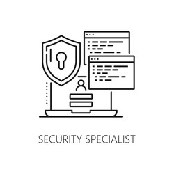 security team it specialist icon of internet data vector