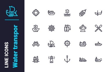 various types of water transport icons set vector