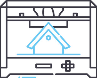 3d printed architecture line icon outline symbol vector image