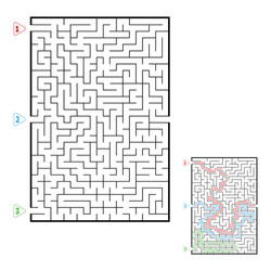 abstract rectangular large maze game for kids vector image