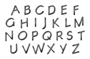 alphabet font in isometry realistic 3d style vector image