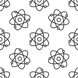 atom line seamless pattern on white background vector image