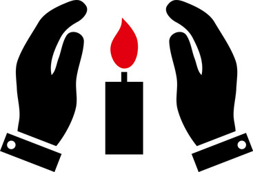 Candle care hands icon vector