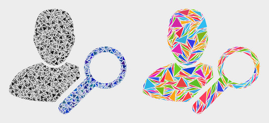 find user mosaic icon triangles vector image