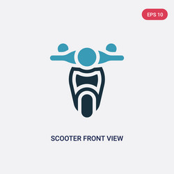 Two color scooter front view icon from vector