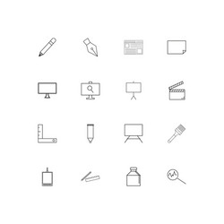 creative process and design simple linear icons vector image